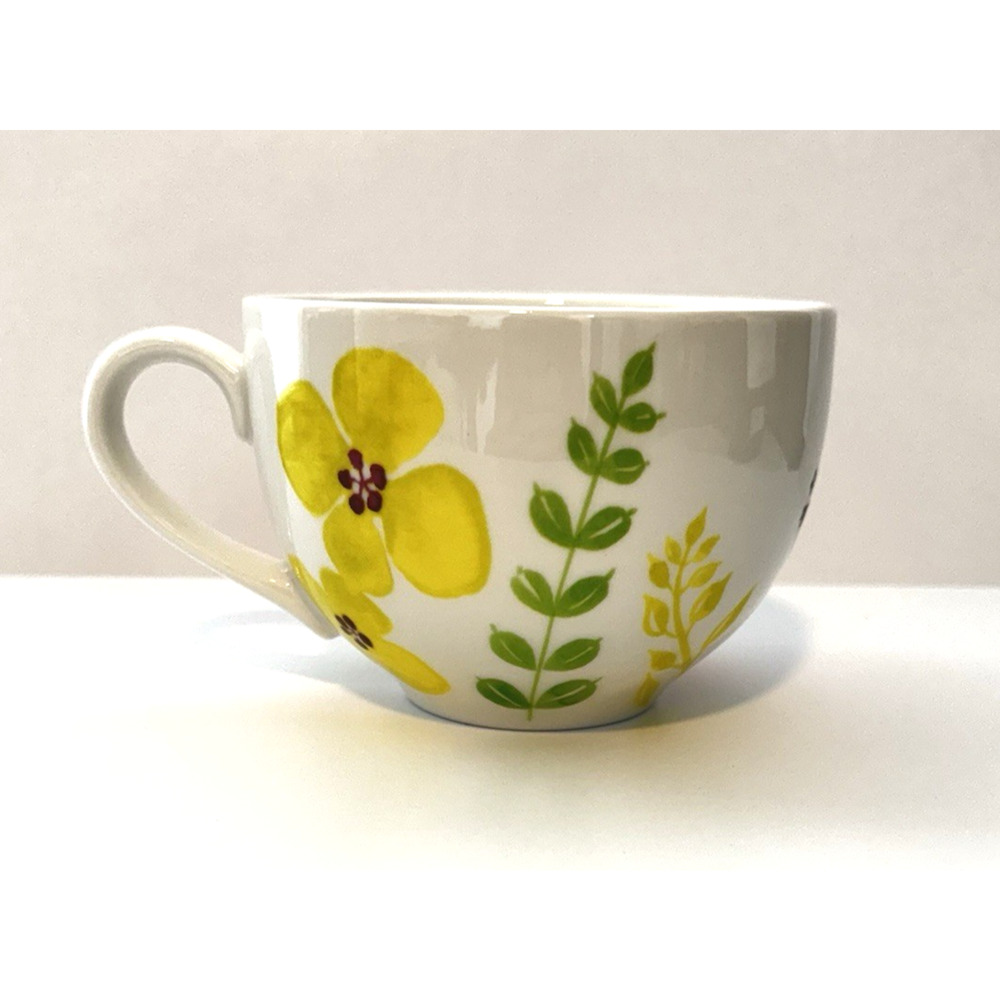 ANTHROPOLOGIE BISCUIT Mug Blue Bird Floral Design Ceramic 16 oz. - Picture 6 of 9